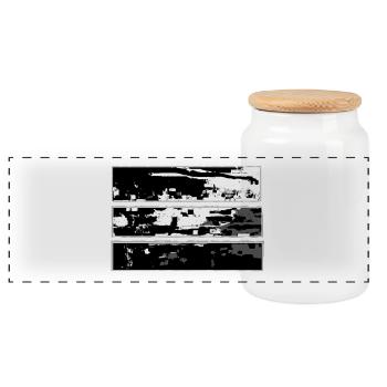 abstract landscape - Panoramic Cookie Jar with Wooden Lid - white - Front