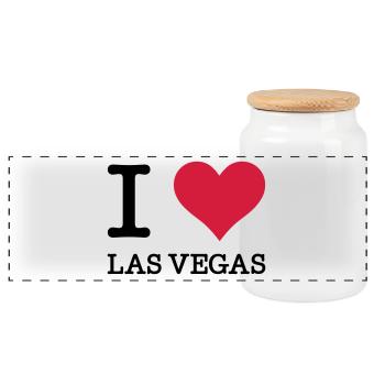 I Love Las Vegas - Panorama Keksdose mit Holzdeckel - Weiß - Vorne
