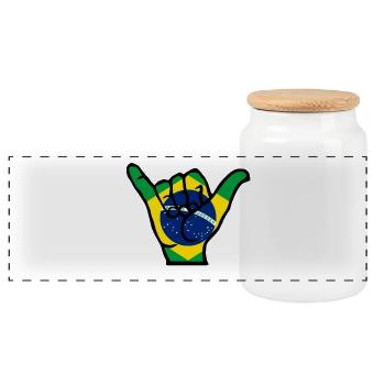 Hangloose, Brazilian Jiu-Jitsu, BJJ Shirt - Boîte à biscuits avec couvercle en bois - blanc - Devant