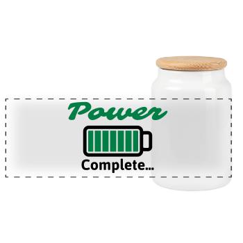 Power Complete ... - Panoramic Cookie Jar with Wooden Lid - white - Front