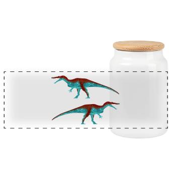 Baryonyx (Classic) - Panoramic Cookie Jar with Wooden Lid - white - Front
