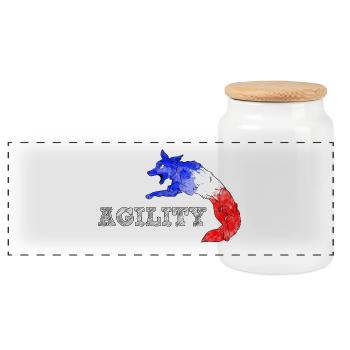 Beweglichkeit Grenze Frankreich - Panorama Keksdose mit Holzdeckel - Weiß - Vorne