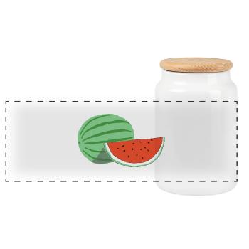 WASSERMELONE - Panorama Keksdose mit Holzdeckel - Weiß - Vorne