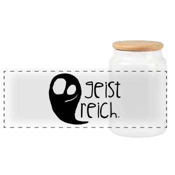 Geistreich. - Panorama Keksdose mit Holzdeckel - Weiß - Vorne