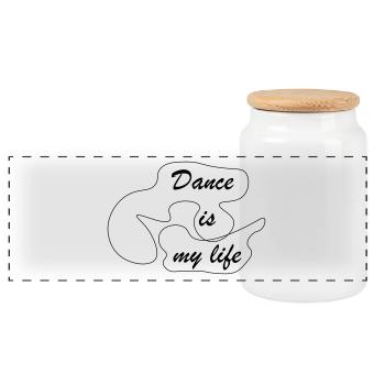 Dance is my life - Boîte à biscuits avec couvercle en bois - blanc - Devant