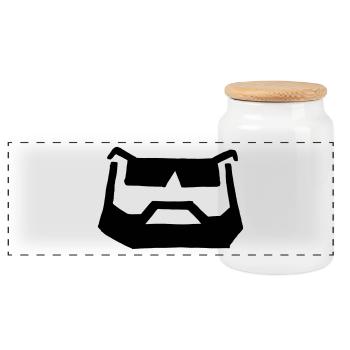 bart brille - Panoramic Cookie Jar with Wooden Lid - white - Front