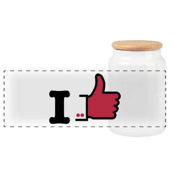 I like deluxe - Boîte à biscuits avec couvercle en bois - blanc - Devant