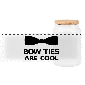 Bow Ties Are Cool - Panorama Keksdose mit Holzdeckel - Weiß - Vorne