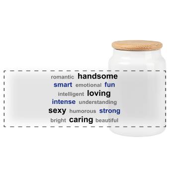word cloud - Panoramic Cookie Jar with Wooden Lid - white - Front