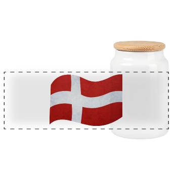 Denmark - Panoramic Cookie Jar with Wooden Lid - white - Front