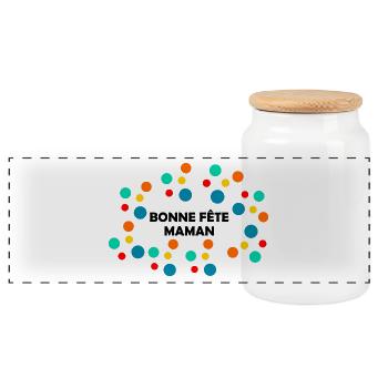 BONNE FÊTE MAMAN. MAMAN. FÊTE DES MÈRES - Boîte à biscuits avec couvercle en bois - blanc - Devant