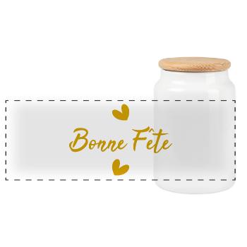 PAPA. FÊTE DES PÈRES. BONNE FÊTE PAPA. BONNE FÊTE - Boîte à biscuits avec couvercle en bois - blanc - Devant