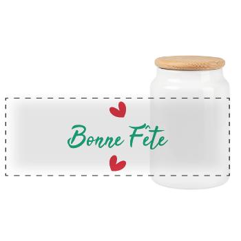 PAPA. FÊTE DES PÈRES. BONNE FÊTE PAPA. BONNE FÊTE - Boîte à biscuits avec couvercle en bois - blanc - Devant