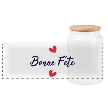 FÊTE DES MÈRES. BONNE FÊTE MAMAN. MAMAN. COEUR - Boîte à biscuits avec couvercle en bois - blanc - Devant