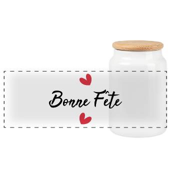 BONNE FÊTE PAPA. PAPA. FÊTE DES PÈRES. BONNE FÊTE - Boîte à biscuits avec couvercle en bois - blanc - Devant