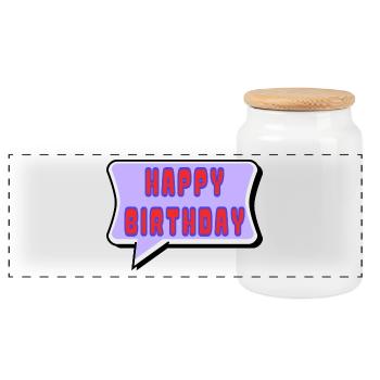 ALLES GUTE ZUM GEBURTSTAG. ALLES GUTE ZUM GEBURTSTAG. JAHRESTAG. - Panorama Keksdose mit Holzdeckel - Weiß - Vorne
