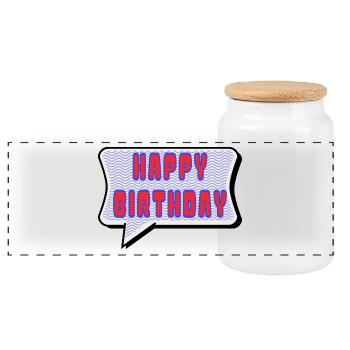 ALLES GUTE ZUM GEBURTSTAG. ALLES GUTE ZUM GEBURTSTAG. JAHRESTAG. - Panorama Keksdose mit Holzdeckel - Weiß - Vorne