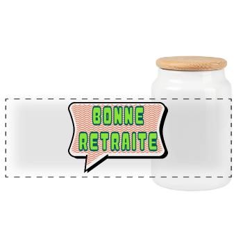 RETRAITE. BONNE RETRAITE. JOYEUSE RETRAITE - Boîte à biscuits avec couvercle en bois - blanc - Devant