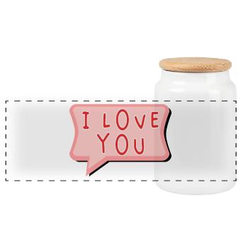 PAAR. GERADE VERHEIRATET. Junggesellinnenabschied. HEILIGER VALENTINSTAG. MARIES - Panorama Keksdose mit Holzdeckel - Weiß - Vorne