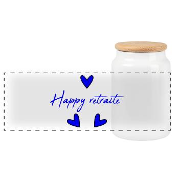 RETRAITE. COLLEGUE. RETRAITE. RETRAITEE. RETRAITE. - Boîte à biscuits avec couvercle en bois - blanc - Devant