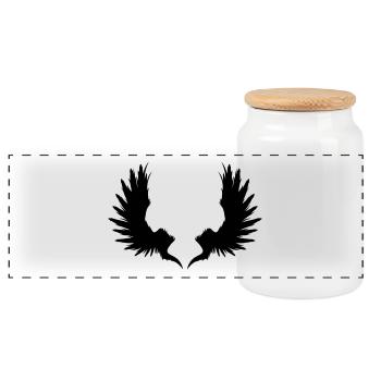 Aile - Boîte à biscuits avec couvercle en bois - blanc - Devant