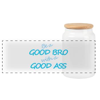 Sois un bon pote avec un bon cul – T-shirt de salle de sport drôle - Boîte à biscuits avec couvercle en bois - blanc - Devant