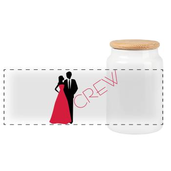 Département mariage marié mariée - Boîte à biscuits avec couvercle en bois - blanc - Devant