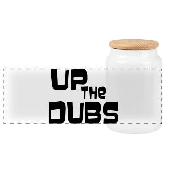 UP THE DUBS - Panoramic Cookie Jar with Wooden Lid - white - Front