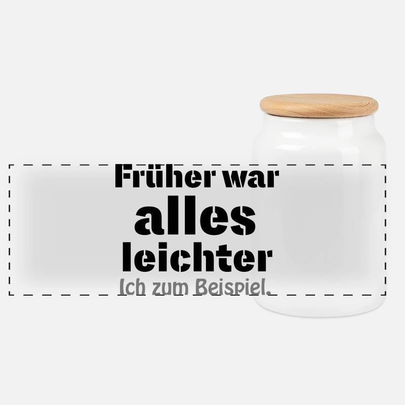 Früher war alles leichter - Panorama Keksdose mit Holzdeckel - Weiß