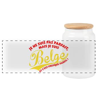 Parfait Belge couleurs - Boîte à biscuits avec couvercle en bois - blanc - Devant