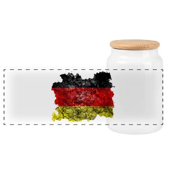 Germany vintage flag - Panoramic Cookie Jar with Wooden Lid - white - Front