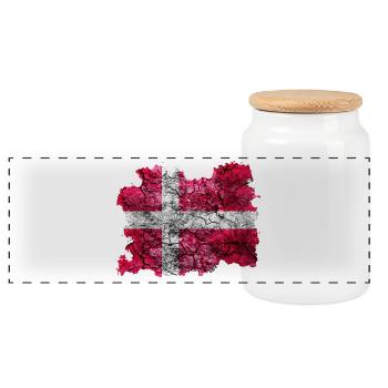 Denmark vintage flag - Panoramic Cookie Jar with Wooden Lid - white - Front