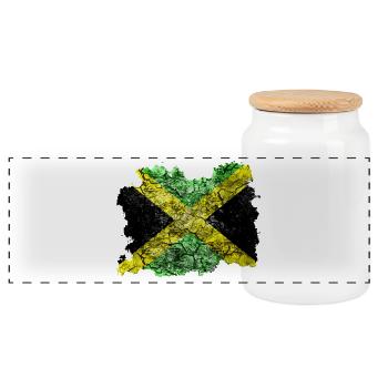 Jamaïque Drapeau Vintage - Boîte à biscuits avec couvercle en bois - blanc - Devant