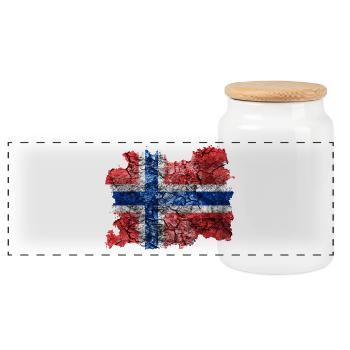Norvège Drapeau Vintage - Boîte à biscuits avec couvercle en bois - blanc - Devant