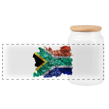 Afrique du Sud Drapeau Vintage - Boîte à biscuits avec couvercle en bois - blanc - Devant