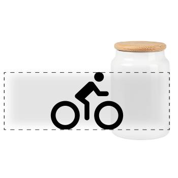 Logo de vélo - Boîte à biscuits avec couvercle en bois - blanc - Devant