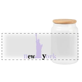 New York - Panorama Keksdose mit Holzdeckel - Weiß - Vorne