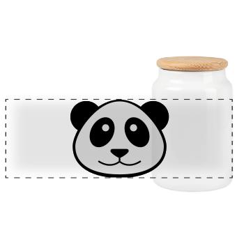 Panda Face - Panorama Keksdose mit Holzdeckel - Weiß - Vorne