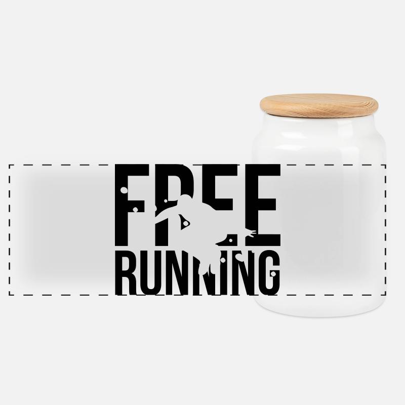 le free running - Boîte à biscuits avec couvercle en bois - blanc