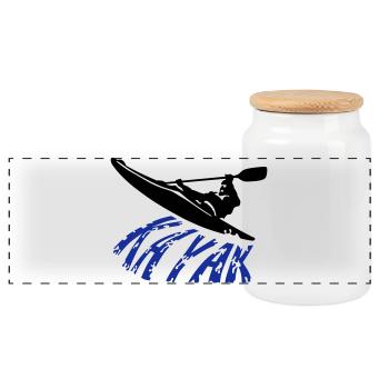 kayak - Panoramic Cookie Jar with Wooden Lid - white - Front
