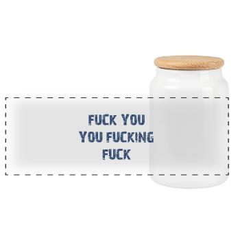 Va te faire foutre te faire foutre - Boîte à biscuits avec couvercle en bois - blanc - Devant