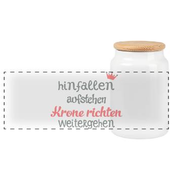 drôle - Boîte à biscuits avec couvercle en bois - blanc - Devant