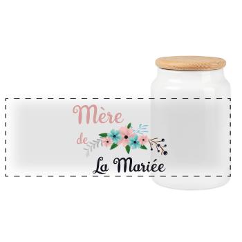Mère de la Mariée - Collection Bucolique - Boîte à biscuits avec couvercle en bois - blanc - Devant