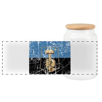 flag Donetsk Ukraine Ukraine Fahne Flagge flag - Panoramic Cookie Jar with Wooden Lid - white - Front