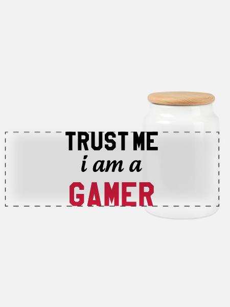 Gamer / Gaming - Panorama Keksdose mit Holzdeckel - Weiß