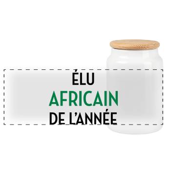 Africa / African / Afrika / Afrikaner - Panorama Keksdose mit Holzdeckel - Weiß - Vorne