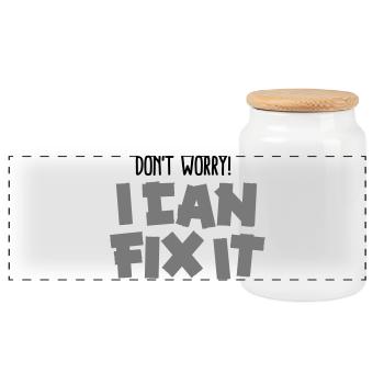 Don't worry! I can fix it - Duct tape - Panorama Keksdose mit Holzdeckel - Weiß - Vorne