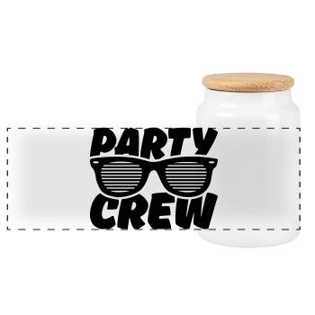 party crew - Panorama Keksdose mit Holzdeckel - Weiß - Vorne