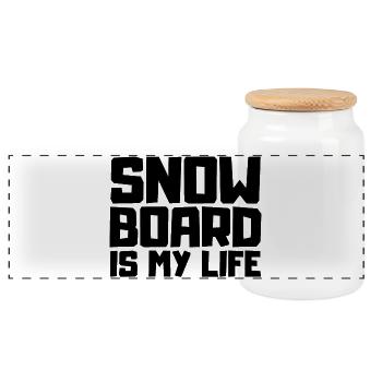 Snowboard Is My Life Shirt – Für echte Rider - Panorama Keksdose mit Holzdeckel - Weiß - Vorne