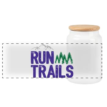 Run Trails - Panorama Keksdose mit Holzdeckel - Weiß - Vorne